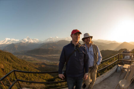 CW and I at dawn in the Annapurna mountain range